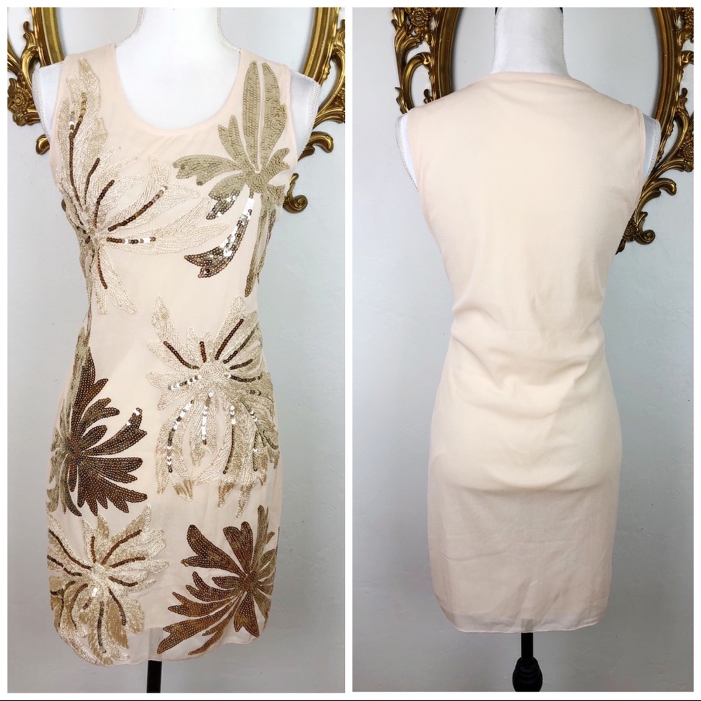 Nude/Cream Sequined Dress Size S/M